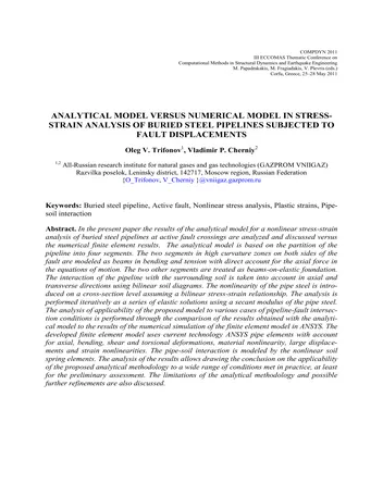Más sobre Modelo Analítico versus Modelo Numérico en el Análisis Esfuerzo-deformación de Tuberías de Acero Enterradas