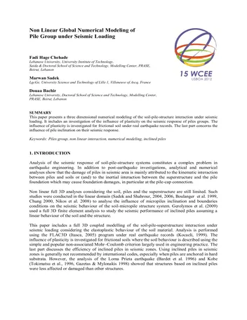 Más sobre Modelado Numérico No Lineal Global de Grupos de Pilotes Bajo Carga Sísmica