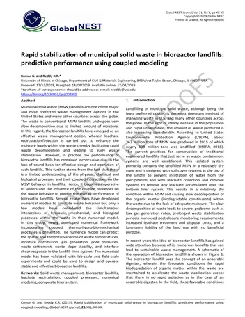 Más sobre Estabilización Rápida de Residuos Sólidos Municipales en Vertederos de Biorreactores: Desempeño Predictivo
