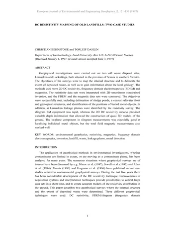 Más sobre Mapeo de Resistividad DC de Vertederos Antiguos: Dos Estudios de Caso